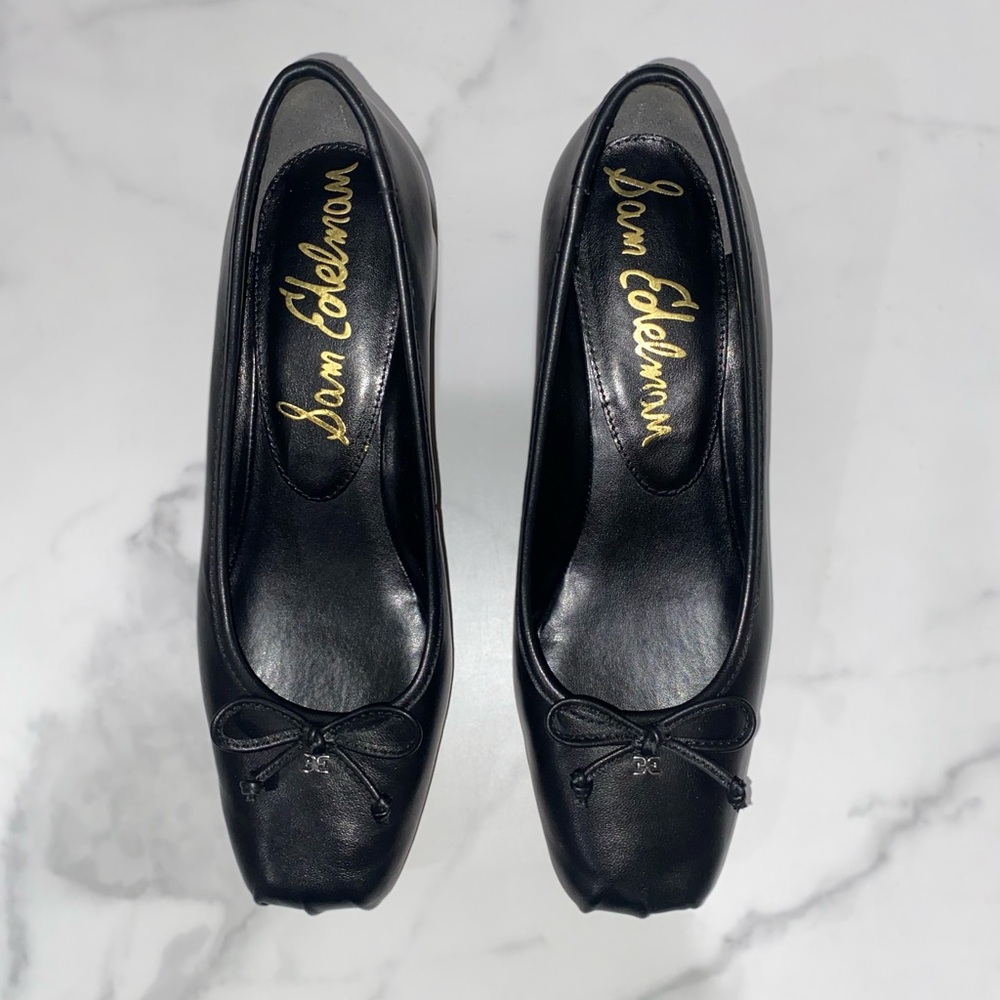 Leather Block Heels – Black – Size 6½ by Sam Edelman